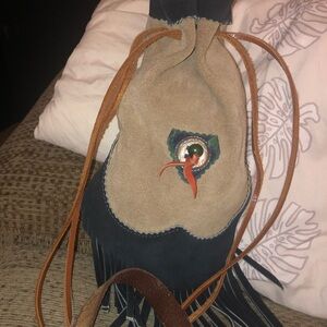 Native American Medicine BAG Leather Pouch Fringe Bag